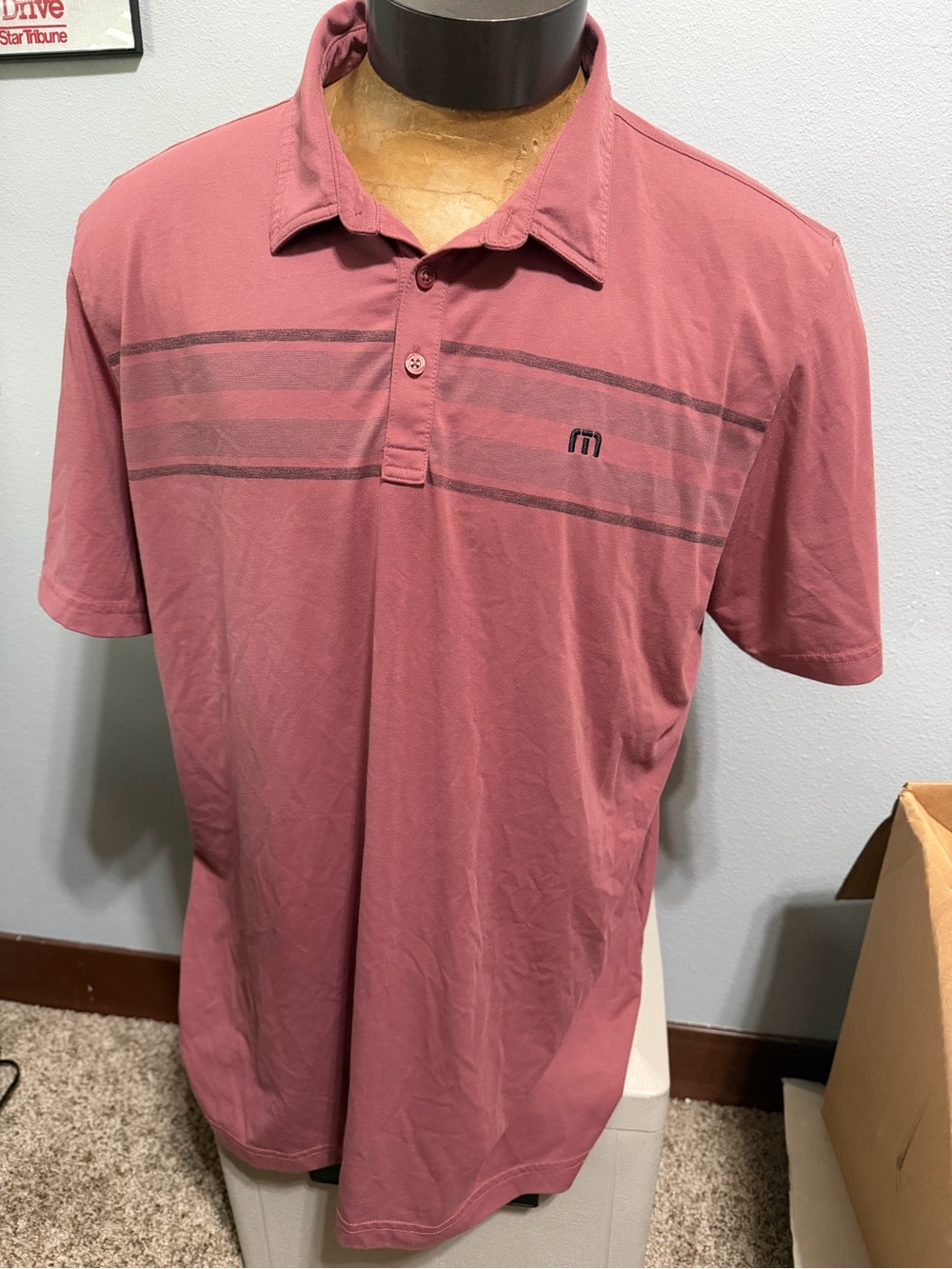 Travis Mathew Men's Short Sleeve Polo Shirt - Dusty Rose